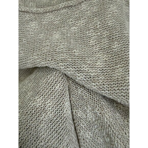 Eileen Fisher Linen Light Beige Knit Sweater Top With Long Sleeves & Scoop Neck - Picture 6 of 8